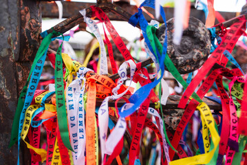 Ribbons of Senhor do Bonfim on an Iron Fence