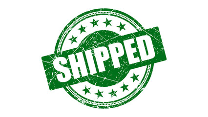 Shipped stamp with grunge texture