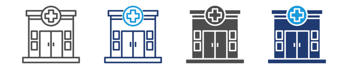 Obraz premium clinic icon set multiple style