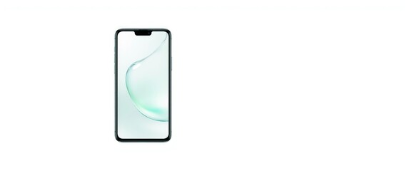 Detailed view of innovative modern technology frameless smartphone with no buttons, isolated on white background