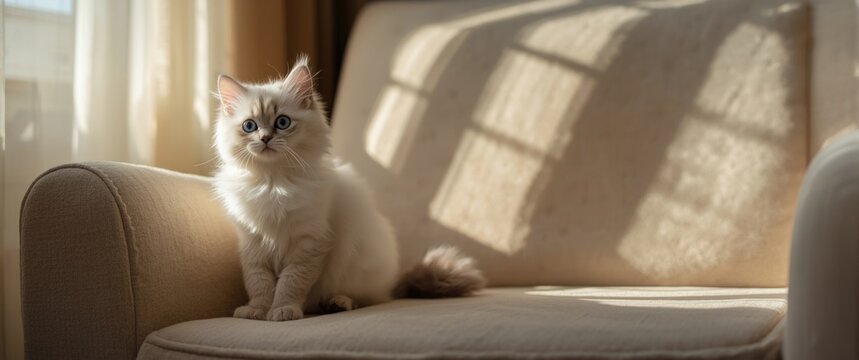 Charming white cat portrait