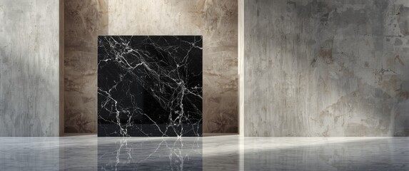 Texture of marble, black ceramic tiles, and terrazzo stone slabs for abstract wall and floor backgrounds