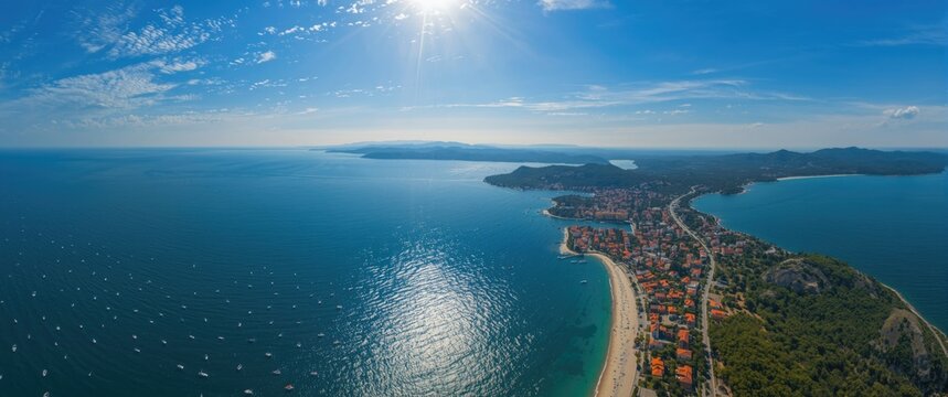 Breathtaking Aerial View of Primorsko in Burgas Region, Bulgaria