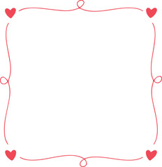 Hand Drawn Heart Frame with Curved Lines