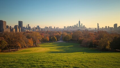 Obraz premium Central Park in New York City, a large urban park serving as a natural refuge in the city