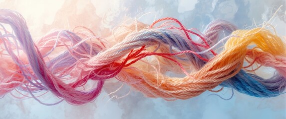 Fototapeta premium Bright and colorful yarn strands