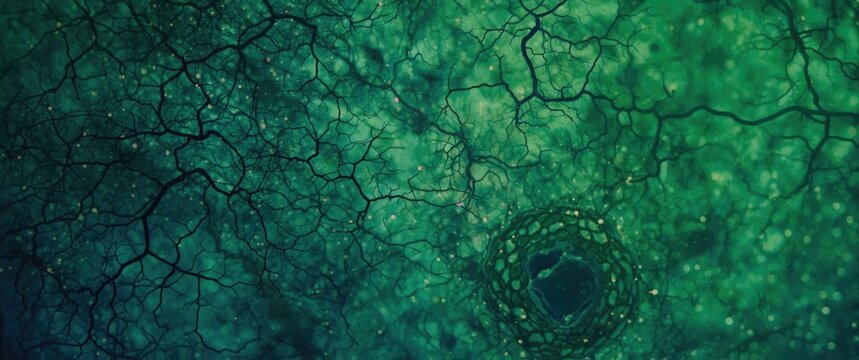 Microscopic view of Olfactory neuroblastoma tissue from nasopharyngeal growth using hematoxylin and eosin stain