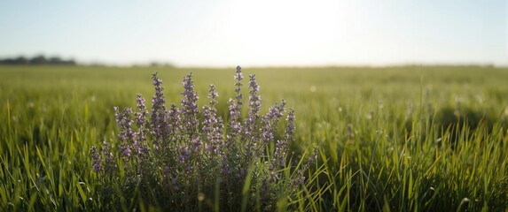 Obraz premium Wild flowering thyme: Thymus vulgaris or common thyme