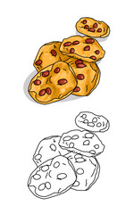 Delicious tasty Peanut crackers coloring page. Fried food And crunchy For Side dishes