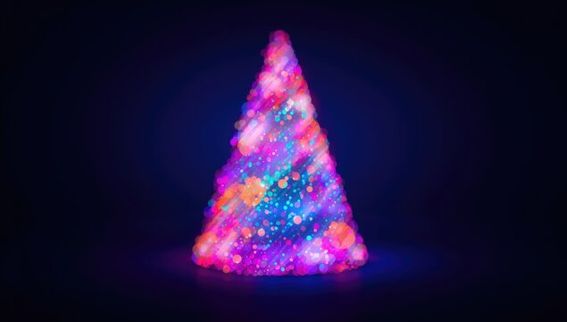 Long exposure image of Christmas lights creating an abstract background, used for seasonal decoration, World Christmas Day