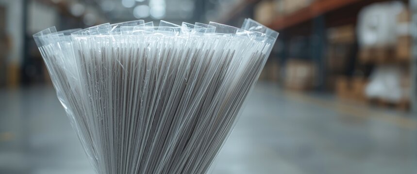 Bundled Plastic in Close-Up View