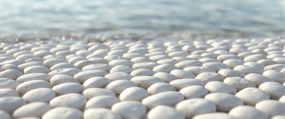 Obraz premium Background featuring white stones and sea elements