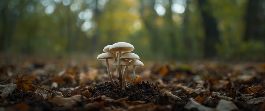 Small mushroom known as Parasola plicatilis with a plicate cap, found in forests and gardens during autumn