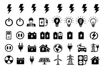 Obraz premium Power and Energy Icons Set