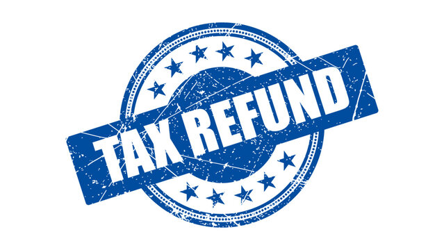 Tax refund stamp with grunge texture