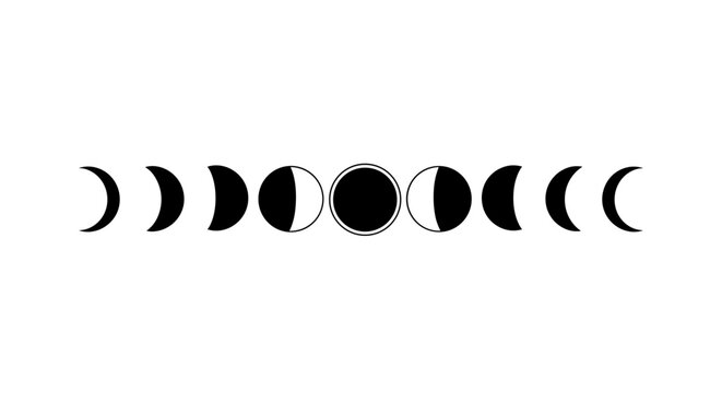 Phases of the Moon Cycle.