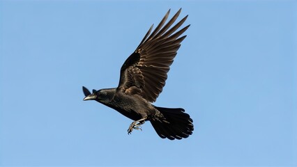 Obraz premium Crow Turning Mid-Air