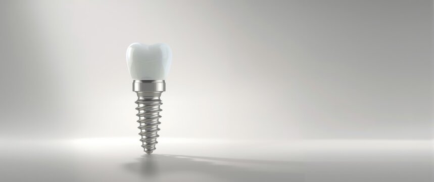 Dental implant visualized in 3D rendering