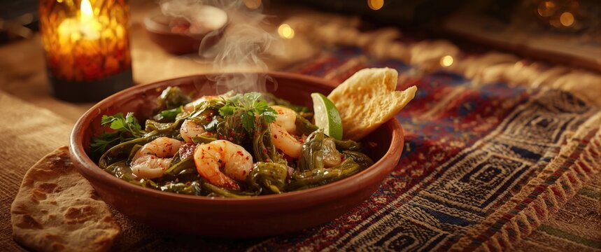 Shrimp with Egyptian Molokhia: An Authentic Egyptian Dish