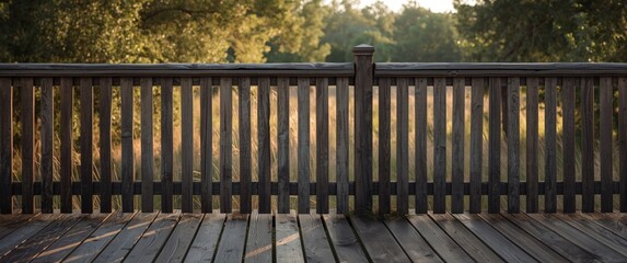 Naklejka premium Wooden Fence Surrounding Porch