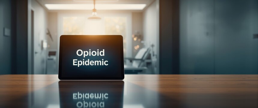 Opioid epidemic message on Tablet's display screen