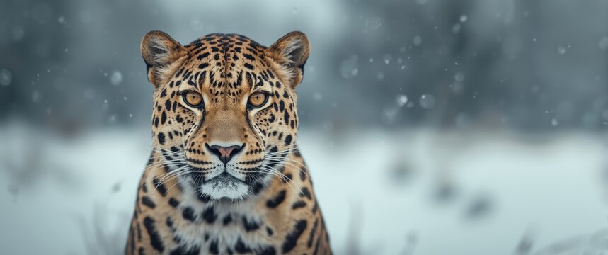 Close-up of Persian leopard (Panthera pardus saxicolor), known as the Caucasian leopard