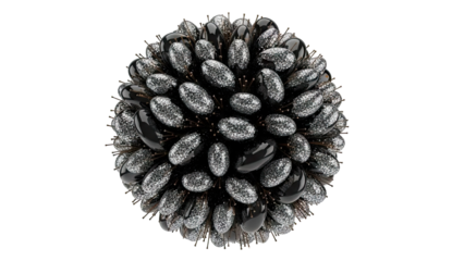 Abstract Sphere of Black and Glittering Elements