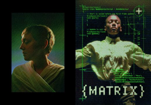 Matrix CRT Poster Photo Effect Mockup