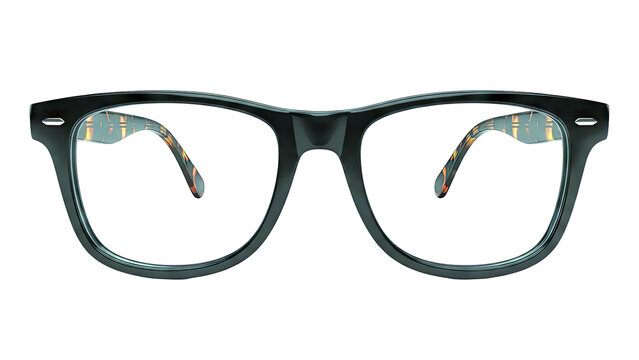 Black Wayfarer-style Eyeglasses with Tortoiseshell Accents