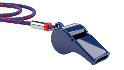 Blue Whistle with Red and Blue Lanyard