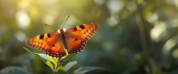 Obraz premium Colorful butterfly featuring black spots for project enhancement