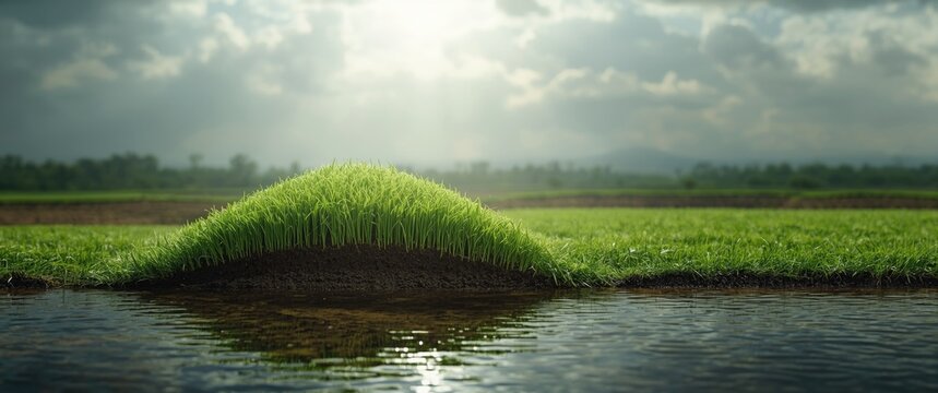 Using grass and hydroseed technique for long-term slope stabilization and erosion control with minimal upkeep