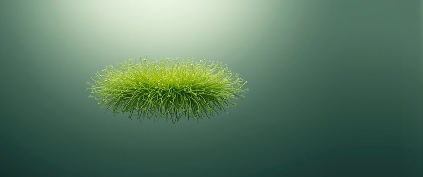 Green algae and cyanobacteria under microscope, filamentous Cladophora, Creation of Adam, Hand of God
