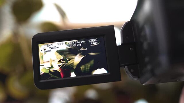 Shooting home video with retro camcoder.