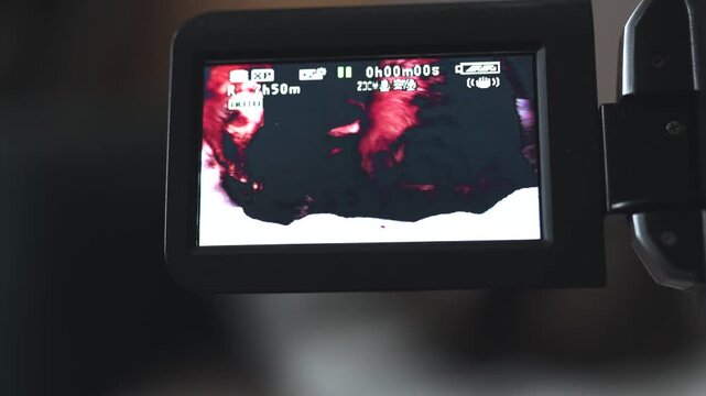 Shooting home video with retro camcoder.