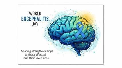 World encephalitis day brain awareness illustration