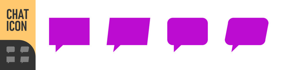 Colored speech bubble shapes with rounded corners, perfect for social media, communication, chat messages, comments, dialogs, and UI design