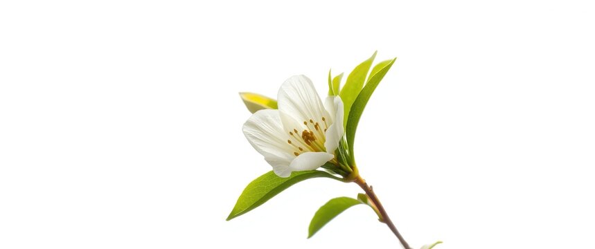 Isolated orange blossom against a white backdrop