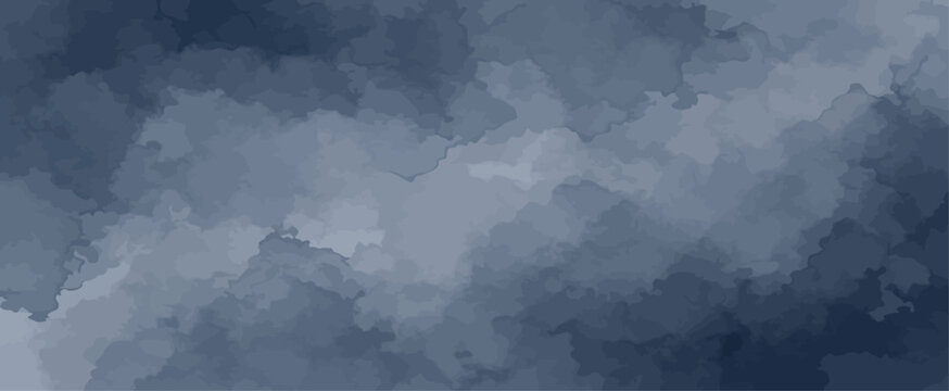 Moody indigo and slate gray abstract watercolor vector background for design backdrop