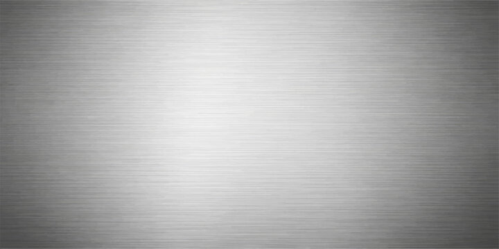 Industrial brushed steel texture featuring a shiny silver metallic surface with a light gray aluminum plate pattern and stainless material reflection for a sleek grey backdrop design