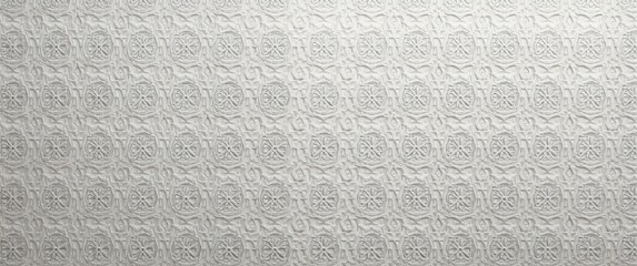 Vintage cover banner with embossed geometric 3D pattern on white background, highlighting handmade ornaments from East, Asia, India, Mexico, Aztecs, and Peru, incorporating ethnic boho motifs