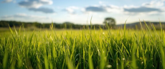 Obraz premium Field scene with green grass background