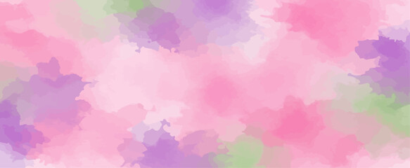 Fototapeta premium Abstract pastel watercolor background texture with soft pink purple and light green blended colors
