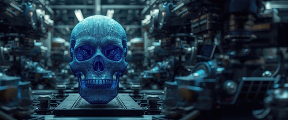 Design concept for a blue skull