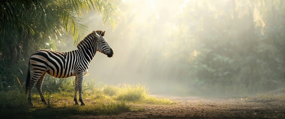 Fototapeta premium Native to Africa, zebras are social animals famous for their black-and-white stripes