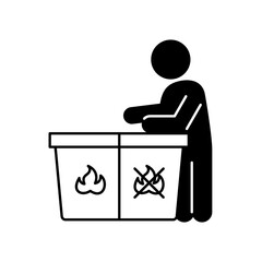 ゴミの分別をしている人のアイコン