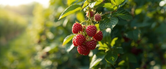 Obraz premium Cultivating a Raspberry Plantation