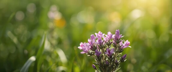 Fototapeta premium Photo of blooming thyme during spring season