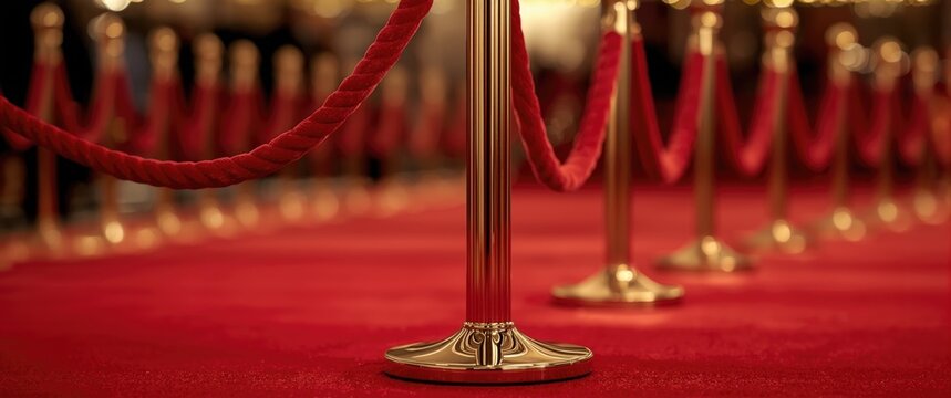 Single bronze stanchion featuring velvet ropes