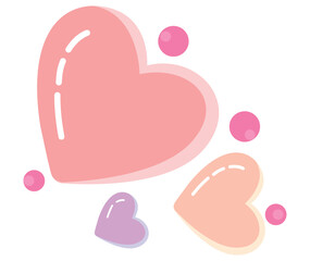 Soft Heart Bubble Illustration in Pink and Peach Tones &ndash; Romantic Decorative Vector
